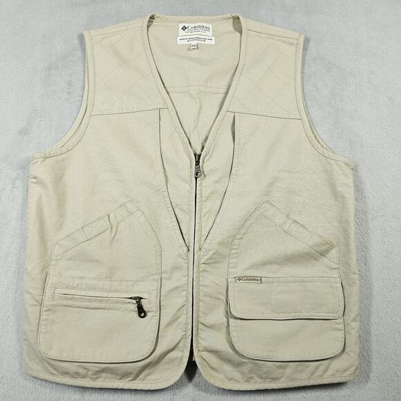VTG Columbia Utility Vest Mens Size Med Sportswear Company Pockets Beige Fishing - Picture 1 of 13
